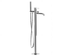 METRICA - Floor standing single handle bathtub mixer with hand shower _ Remer Rubinetterie